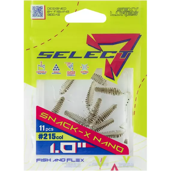 Силікон Select Snack-X Nano 1" #215 (11шт/уп), Довжина силікону: 1" (2.54 см), Колір силікону: 215, фото , изображение 2
